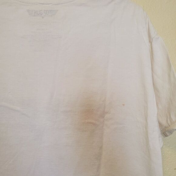 Top Gun T-Shirt Logo Circle Of Stars Graphic Print Mens Size XL White - Picture 10 of 10